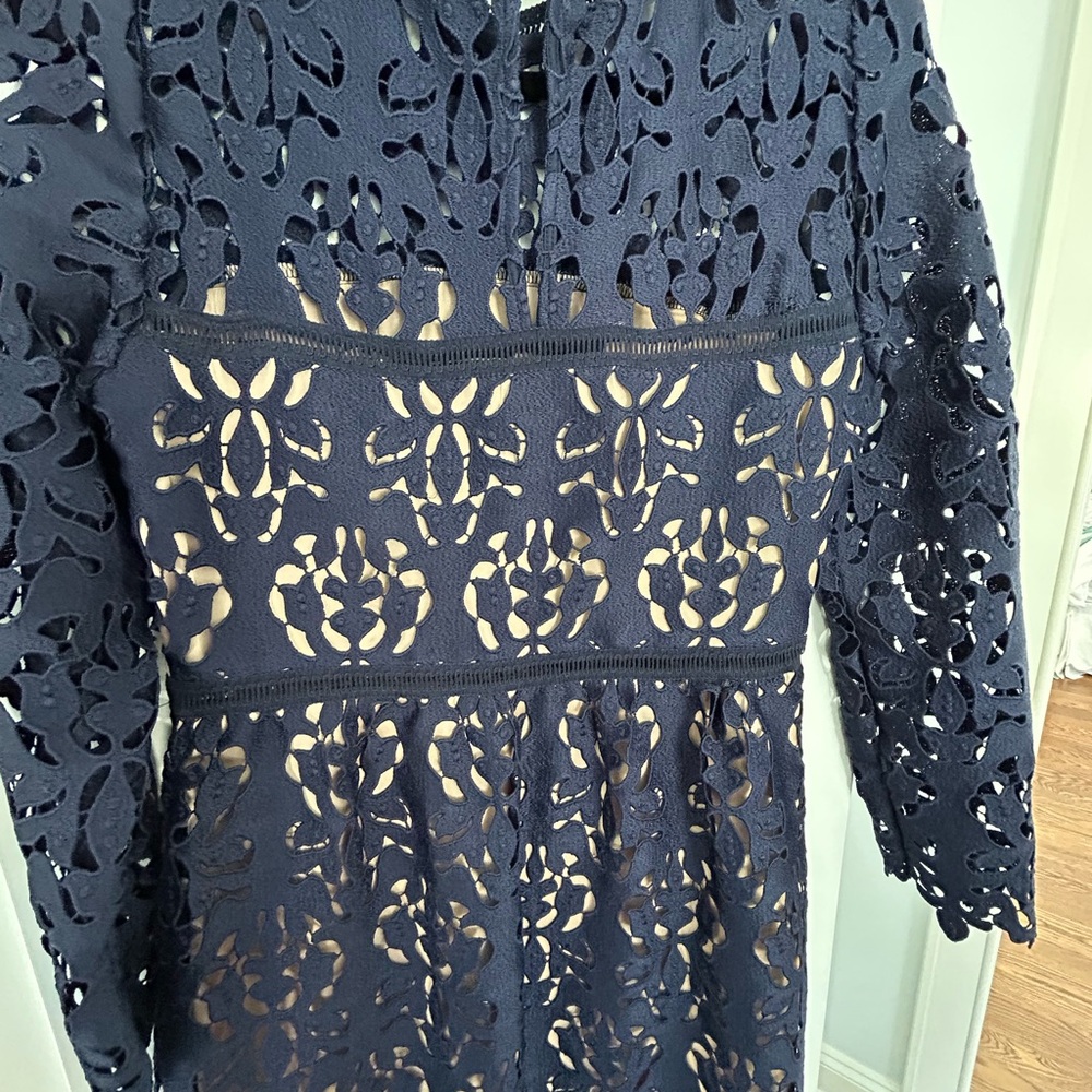 Chic Navy Lace Dress from Zara